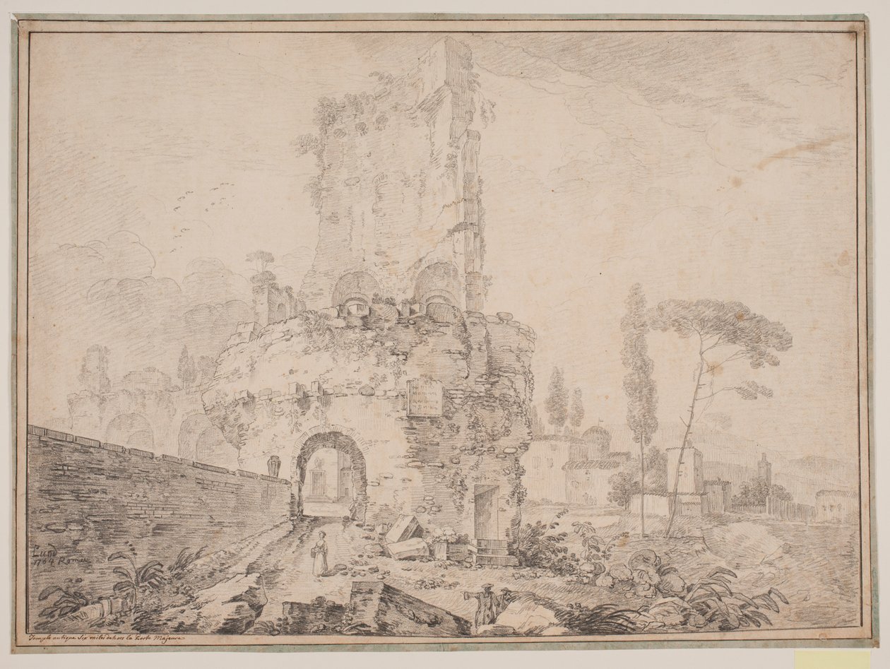 Landschap met ruïnes buiten Rome door Jens Petersen Lund