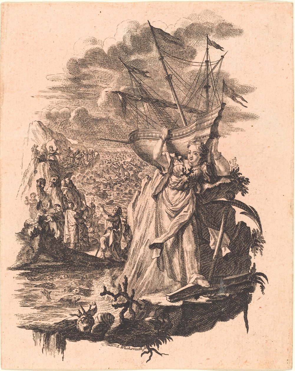 Allegorie van water door Jeremias Wachsmuth