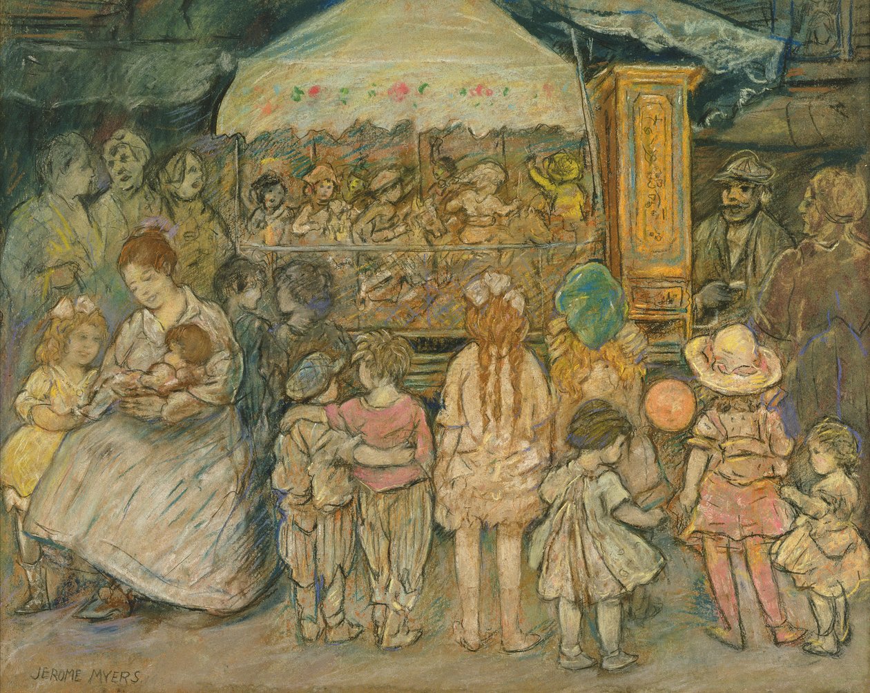 Carrousel, ca. 1924 door Jerome Myers
