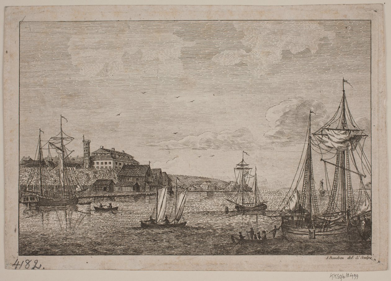 Rivierlandschap bij de Elbe door Jes Bundsen