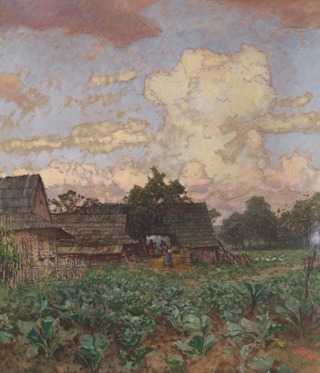 Boerderij in Silezië door Jindřich Tomec