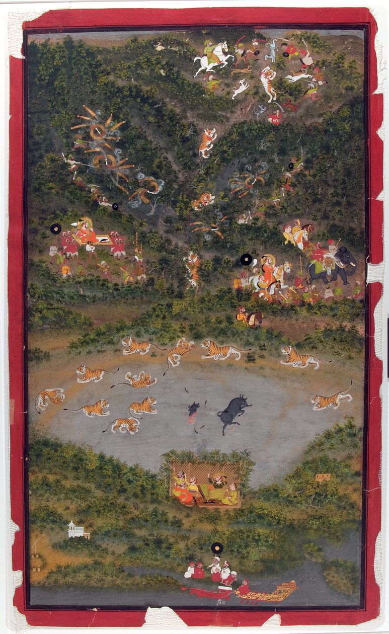 Maharana Jagat Singh II op Tijgerjacht, 1749 door Jiva