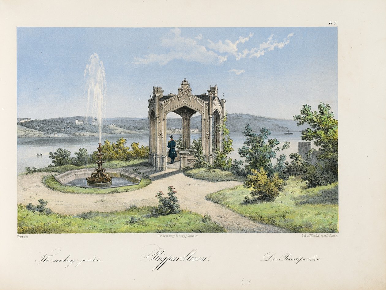 Oscarshal Rookpaviljoen, 1852 door Joachim Frich