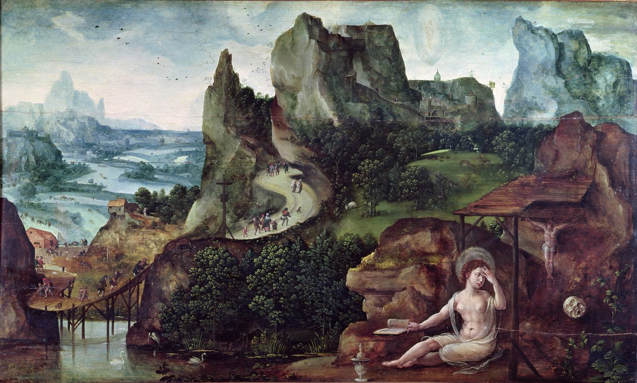 De Berouwvolle Maria Magdalena door Joachim Patinir