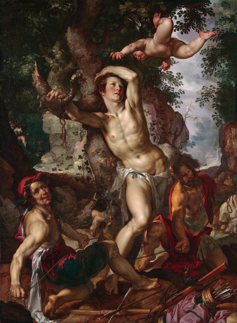 Het martelaarschap van Sint Sebastiaan door Joachim Wtewael or Utewael