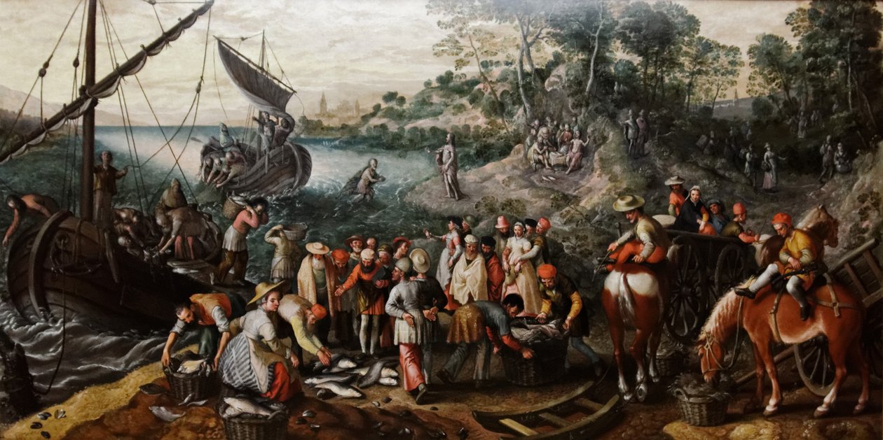 De wonderbaarlijke visvangst door Joachim Beuckelaer