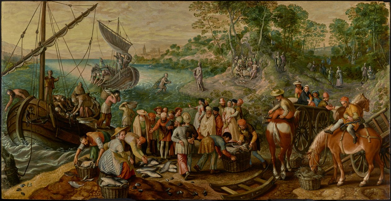 De wonderbaarlijke visvangst door Joachim Beuckelaer