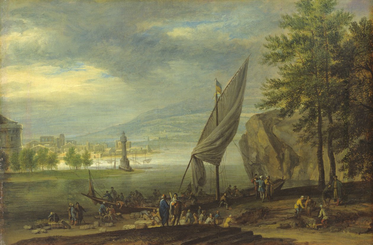 Havenlandschap door Joachim Franz Beich