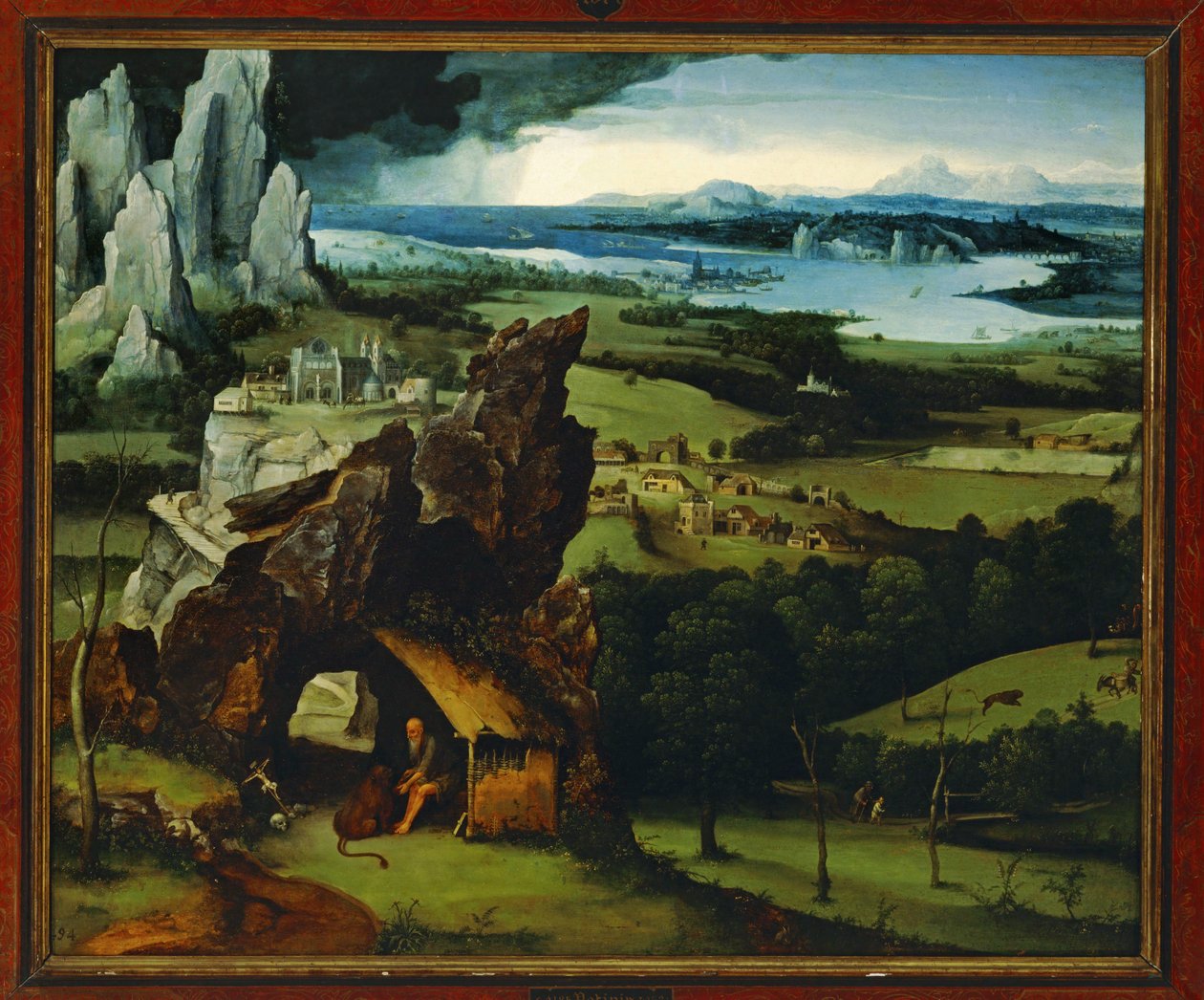 Landschap met Hiëronymus ... door Joachim Patinir