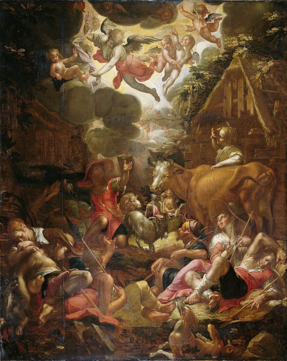 Aankondiging aan de herders door Joachim Wtewael or Utewael