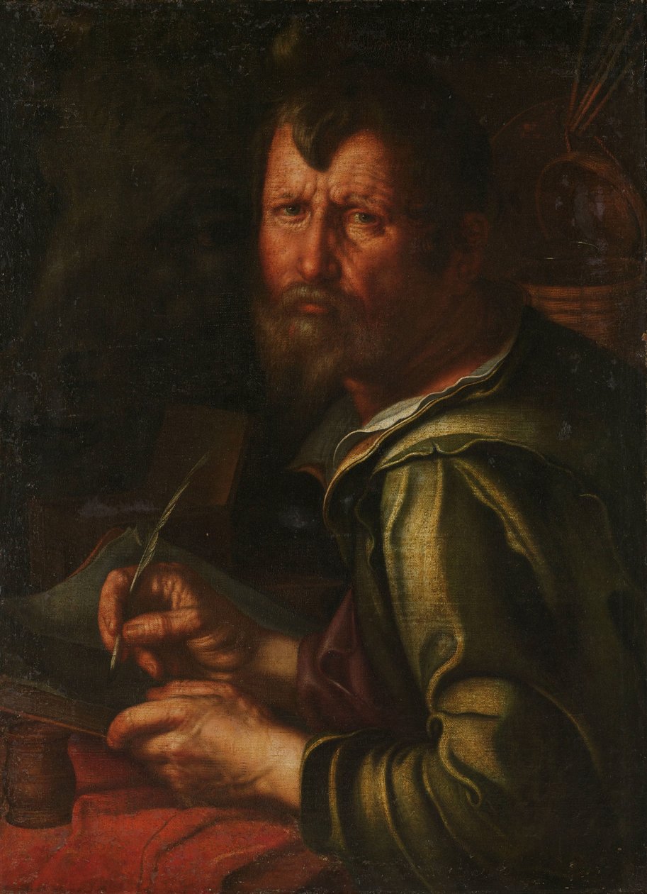 De evangelist Sint Lucas door Joachim Wtewael or Utewael