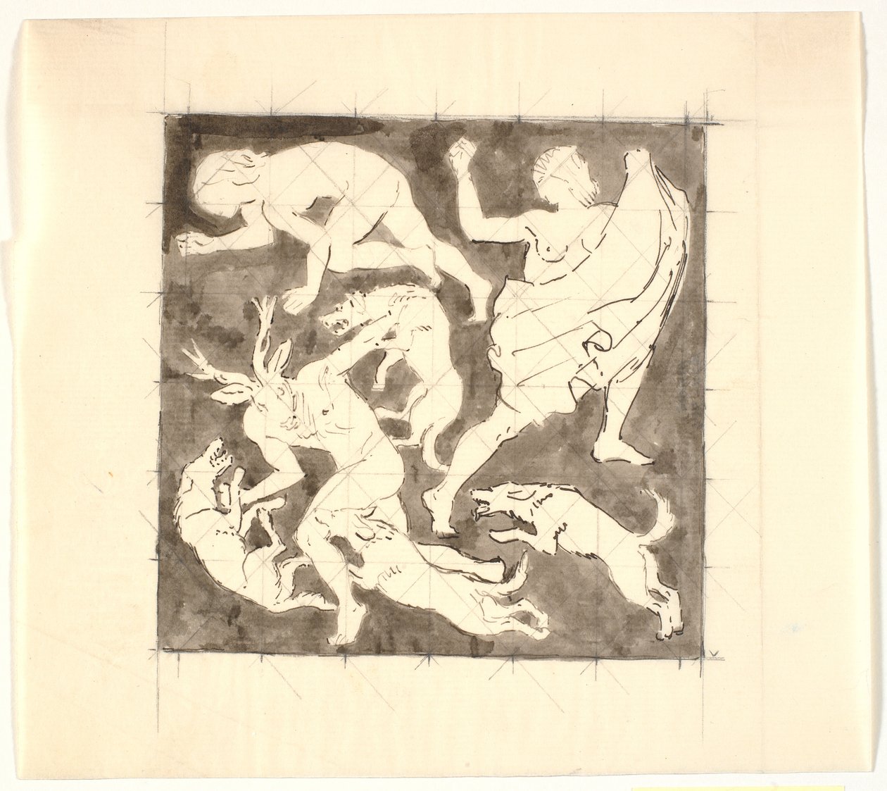 De dood van Actaeon door Joakim Frederik Skovgaard