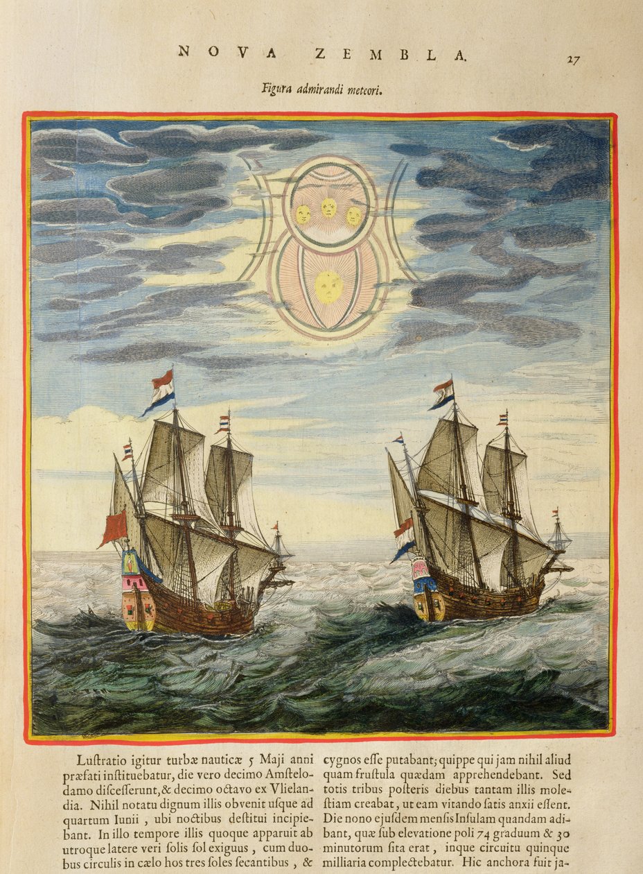 De zon en de sterren die de zeilers op hun weg leiden, uit de 