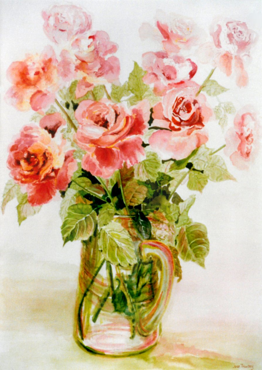 Roze rozen door Joan Thewsey