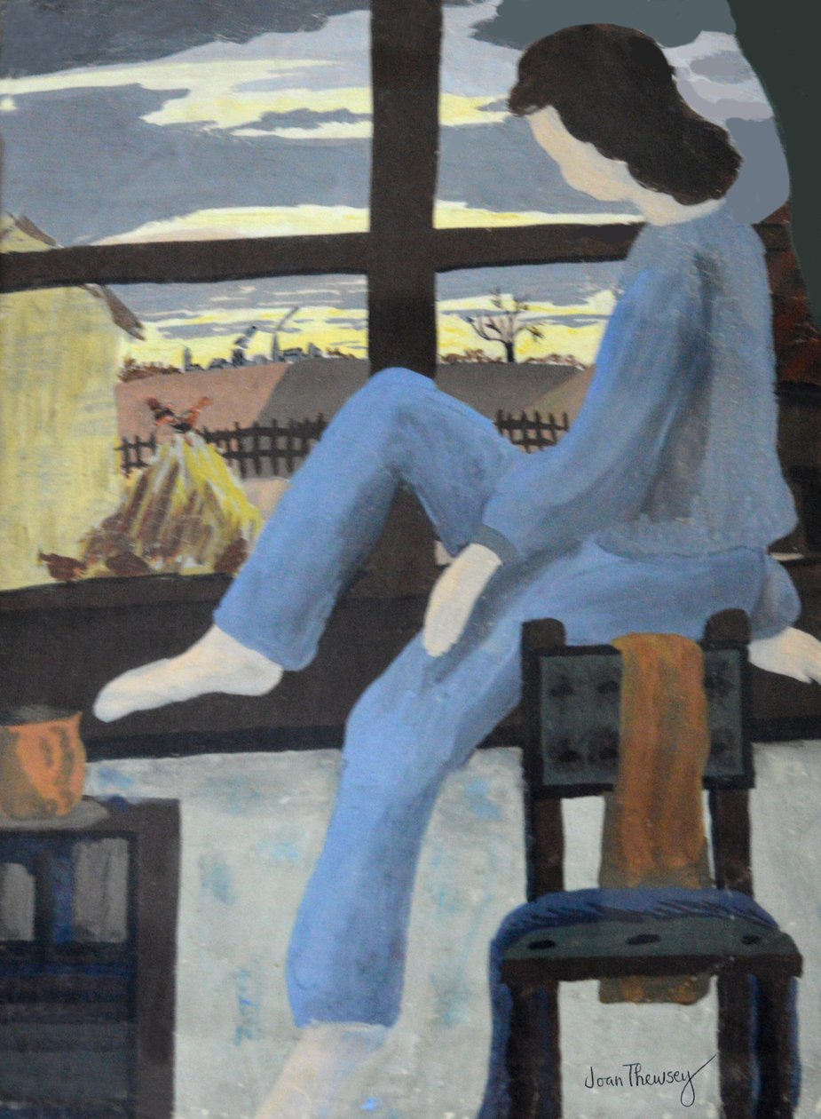Meisje dat de dageraad bekijkt, 1950 door Joan Thewsey