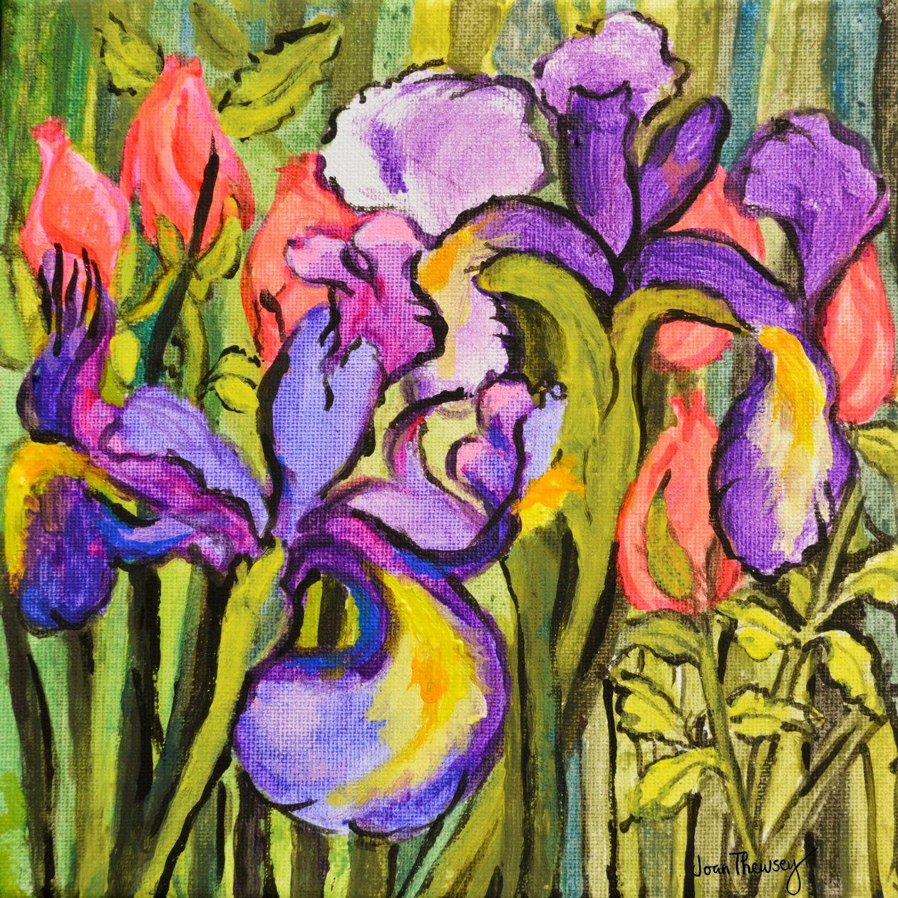 Iris en Rozen, 2017 door Joan Thewsey