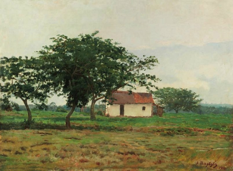 Landschap met huis door Joao Batista da Costa