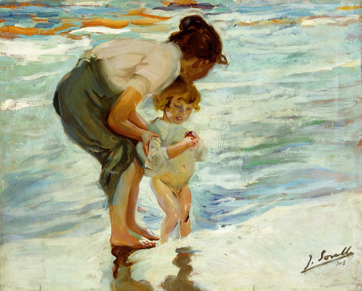 Op het strand door Joaquín Sorolla