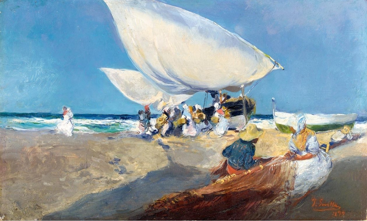 Netten Repareren door Joaquín Sorolla