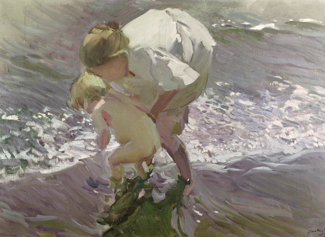 Baden op het strand, 1908 door Joaquín Sorolla