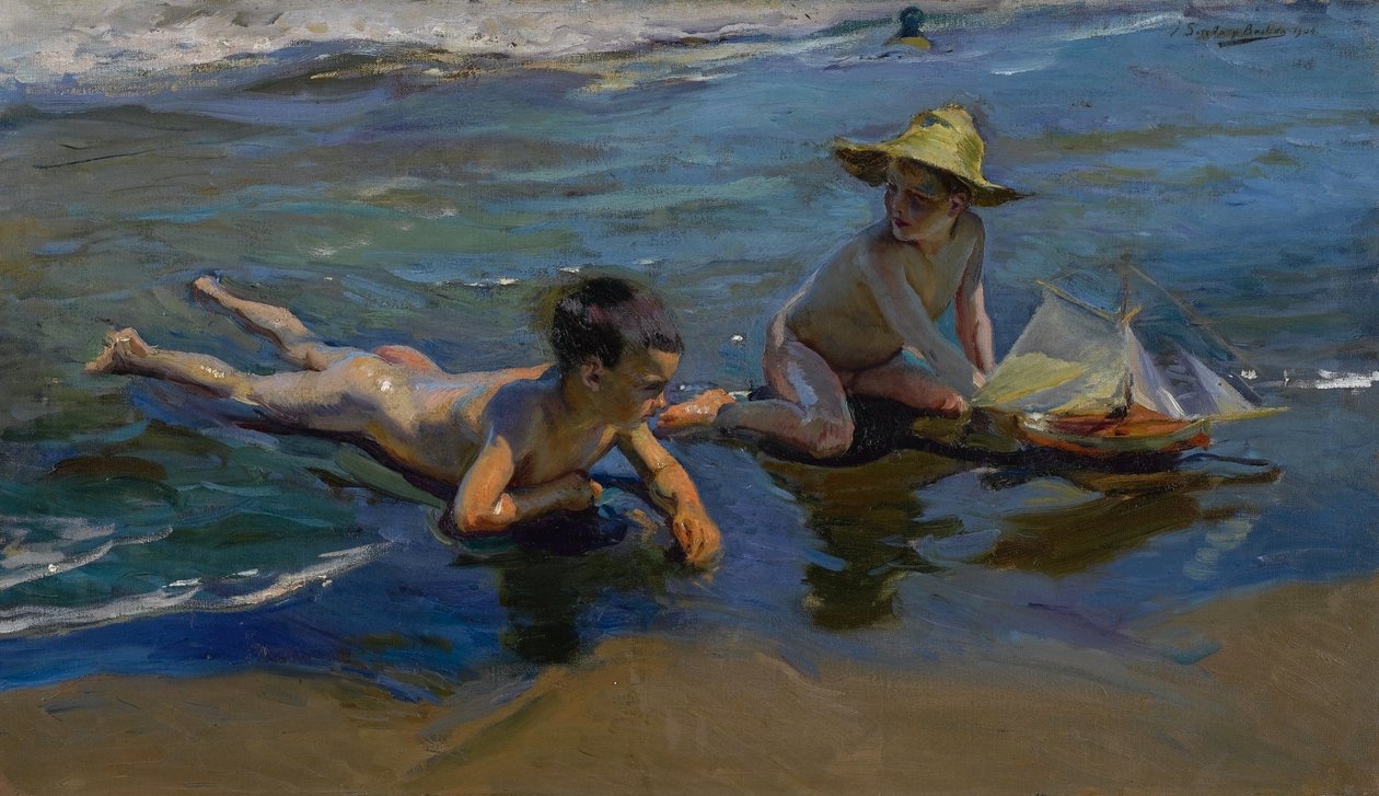 Kinderen op het Strand door Joaquín Sorolla