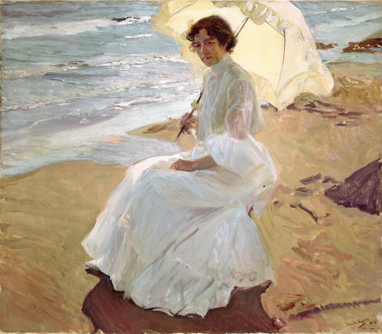 Clotilde op het strand, 1904 door Joaquín Sorolla