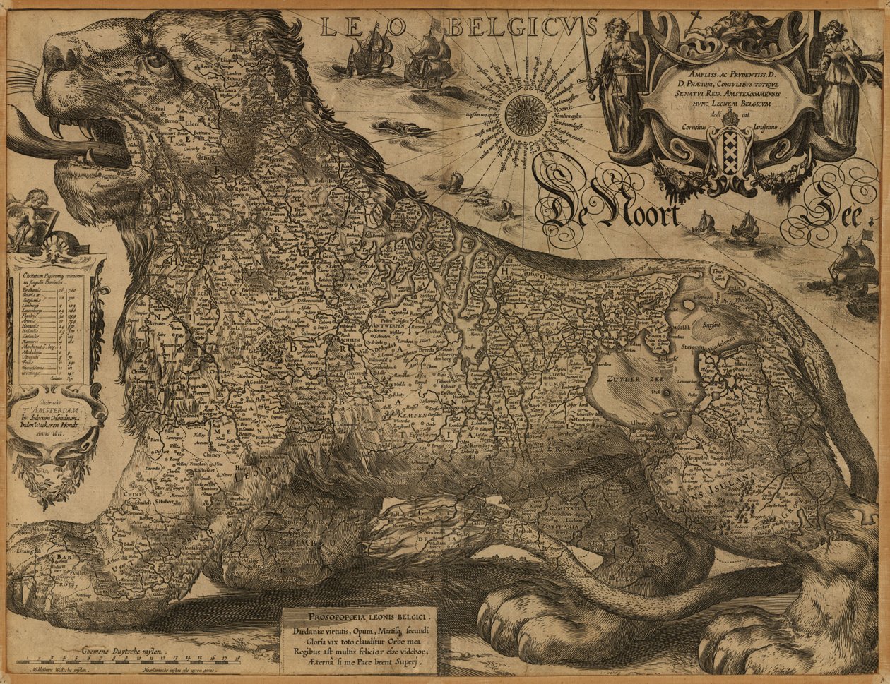 Leo Belgicus. LOC 97683562 door Jodocus Hondius
