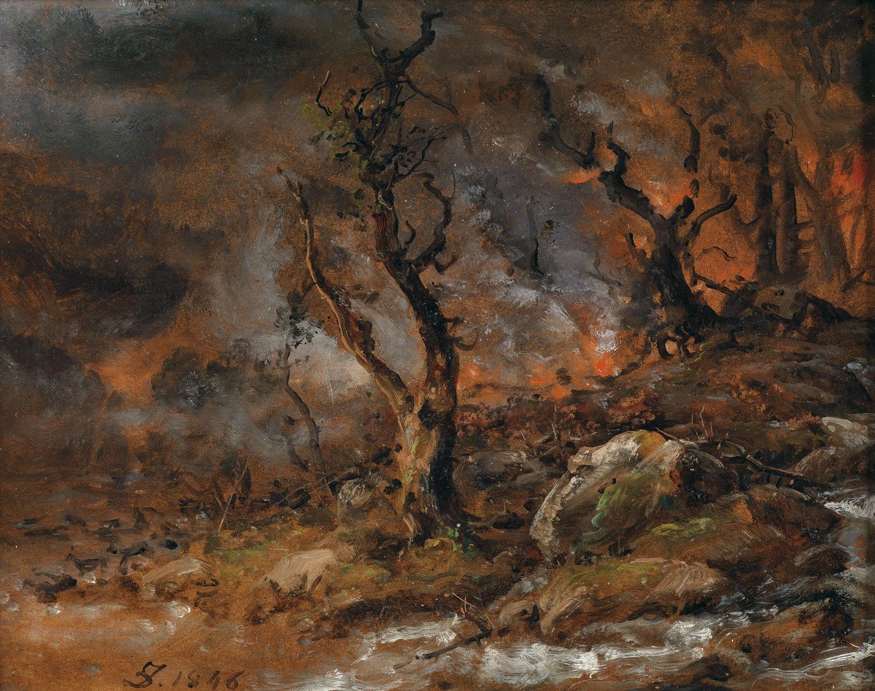 Bosbrand door Johan Christian Dahl