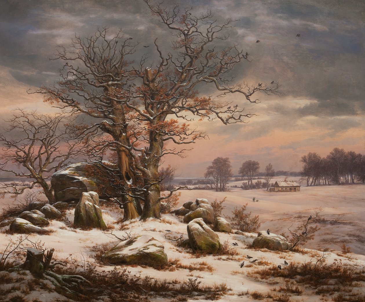 Winterlandschap bij Vordingborg door Johan Christian Dahl