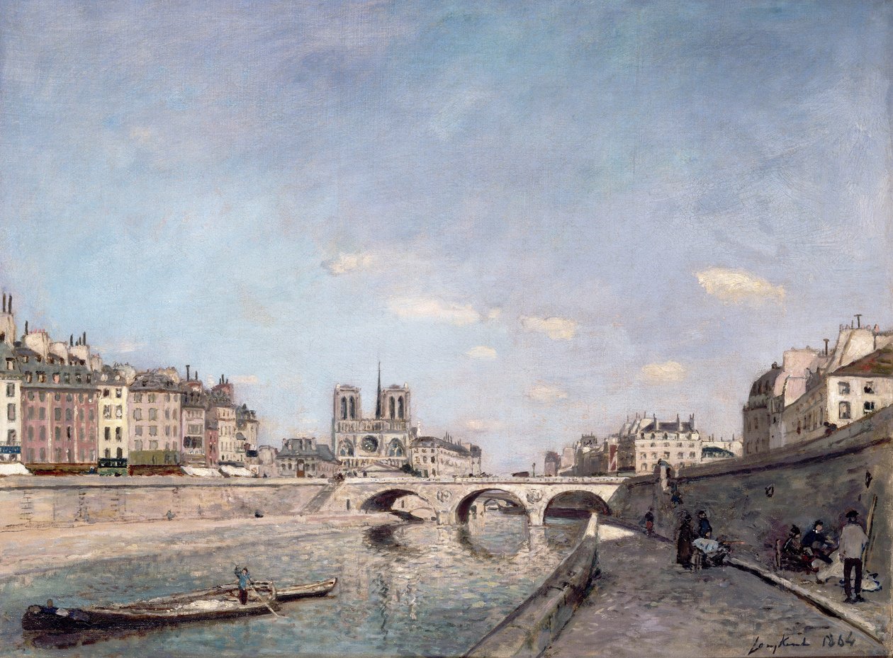 De Seine en de Notre-Dame in Parijs door Johan Barthold Jongkind