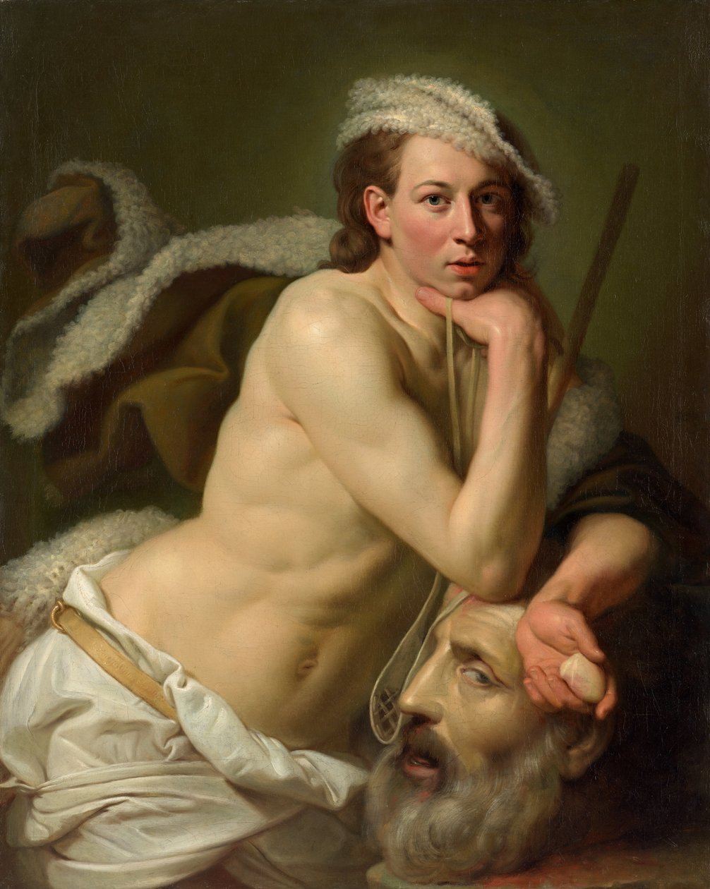 Zelfportret als David met het hoofd van Goliath door Johan Joseph Zoffany