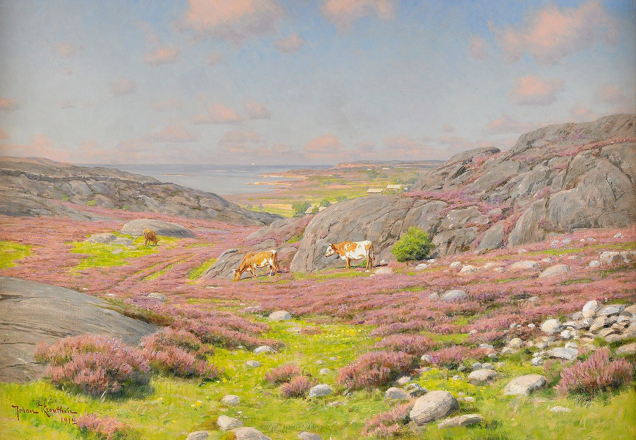 Scène van de noordkust van Halland door Johan Fredrik Krouthen