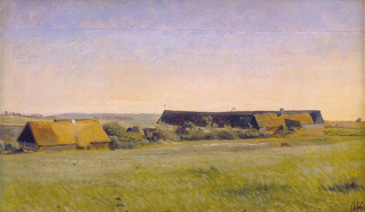 Boerderijen in Vejby door Johan Lundbye