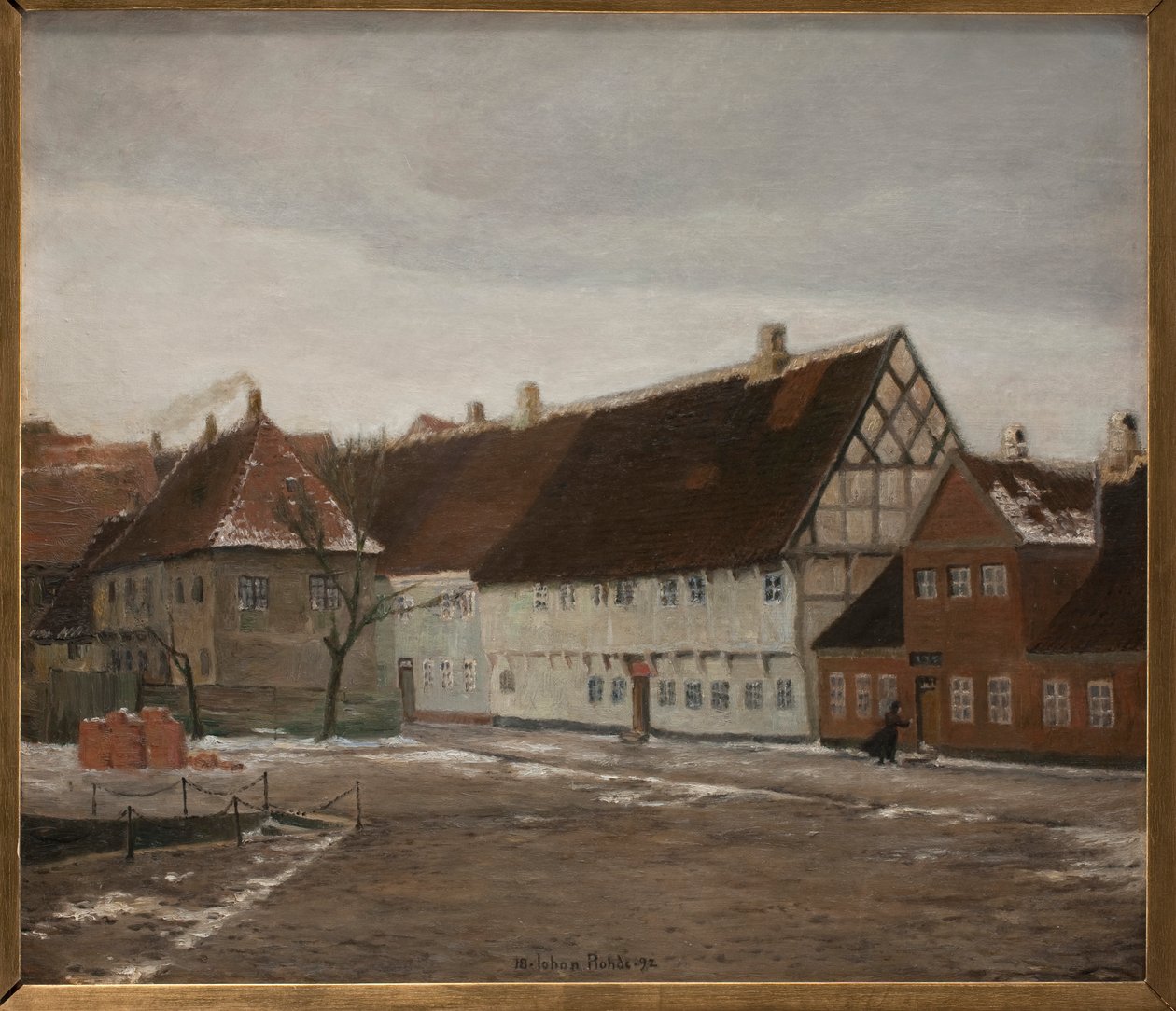 Winteravond in Ribe door Johan Rohde