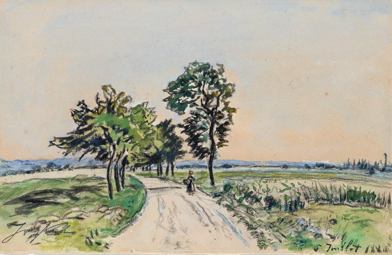 De Cote St. Andre naar Grand Lemps Weg, 1880 door Johan Barthold Jongkind