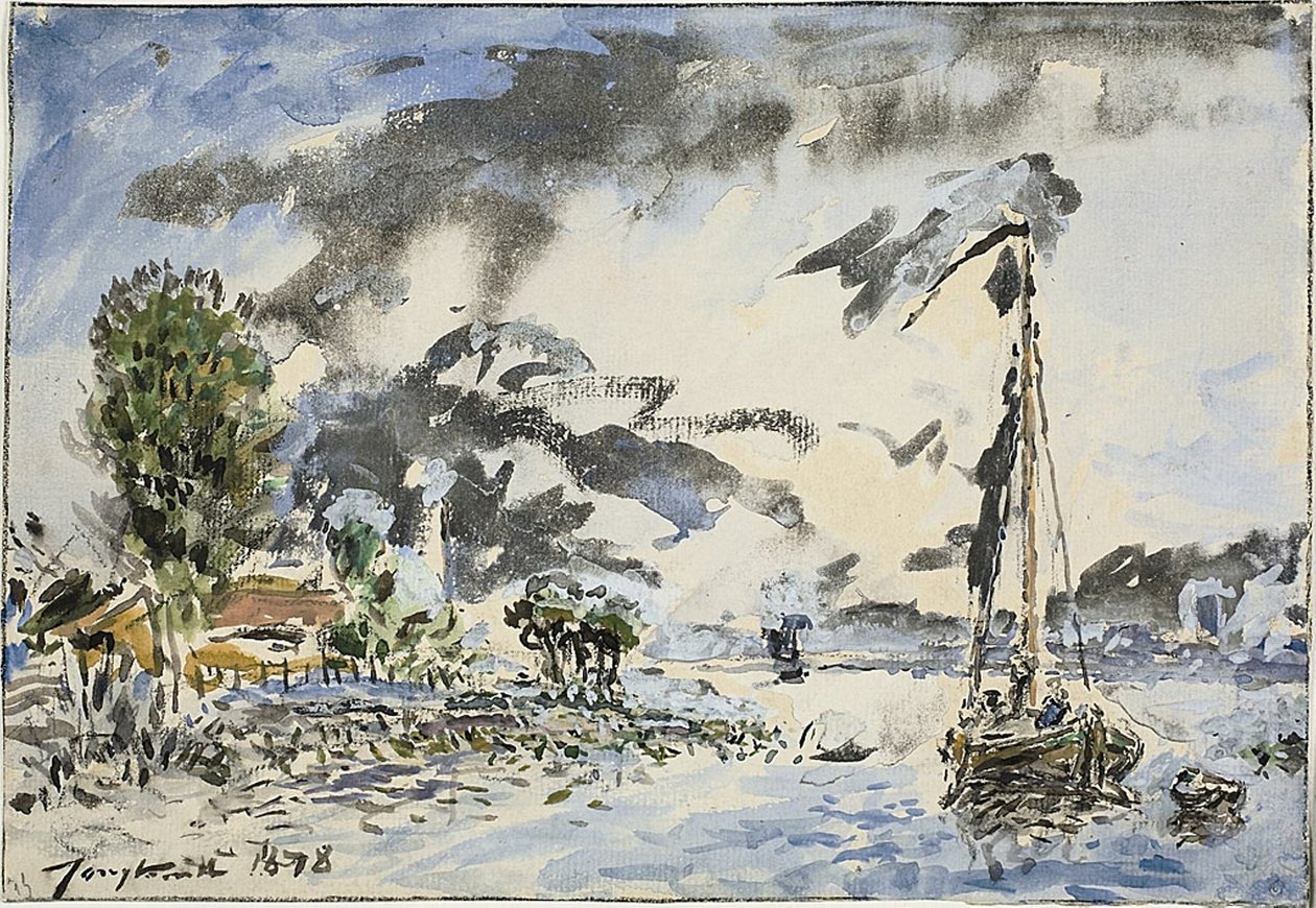 Vissersboot door Johan Barthold Jongkind