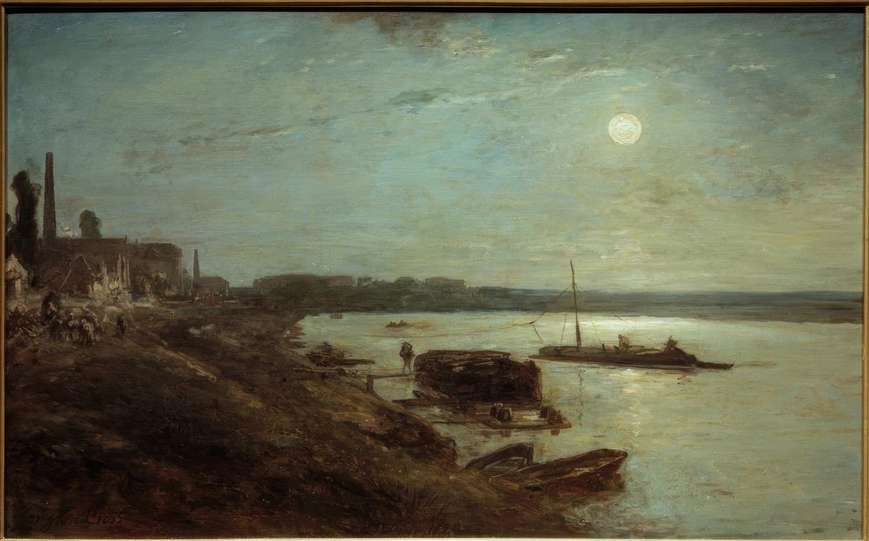 Maanlicht over de Seine door Johan Barthold Jongkind