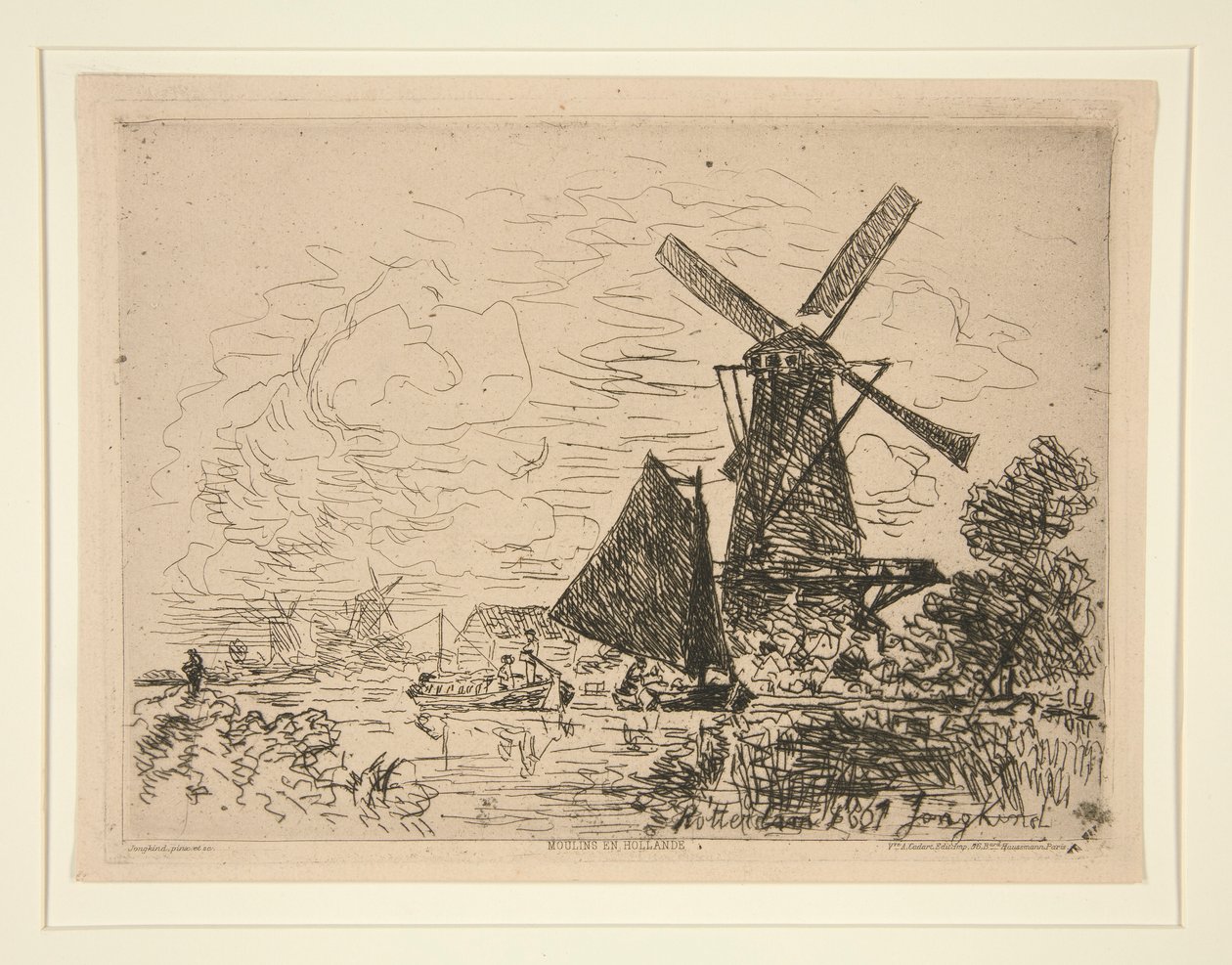 Moulins en Hollande (Molens in Holland) door Johan Barthold Jongkind
