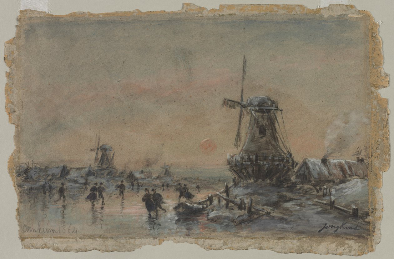 Uitzicht op Arnhem, 1864 door Johan Barthold Jongkind