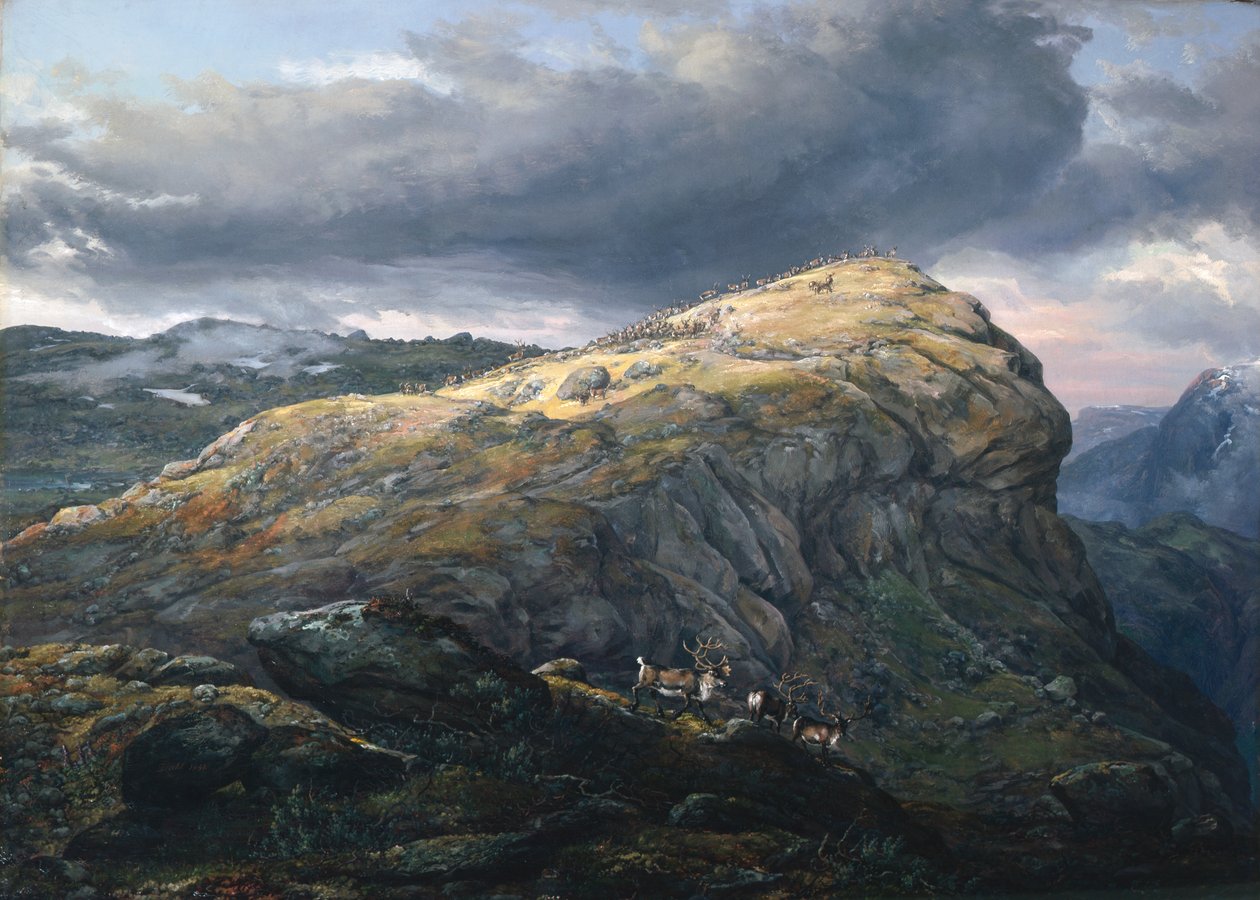 Stugunøset op Filefjell (berg) door Johan Christian Dahl