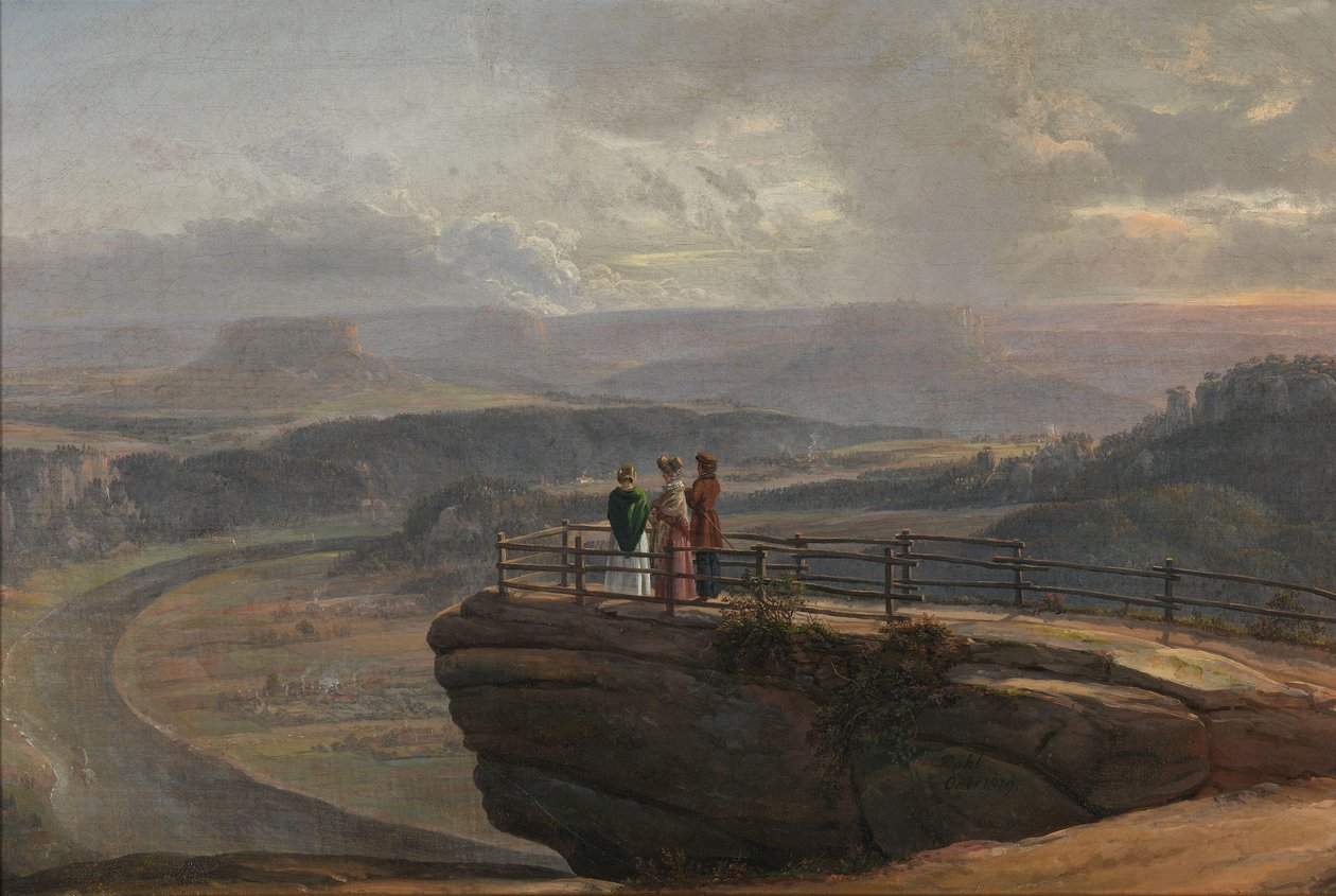 Uitzicht vanaf Bastei door Johan Christian Dahl