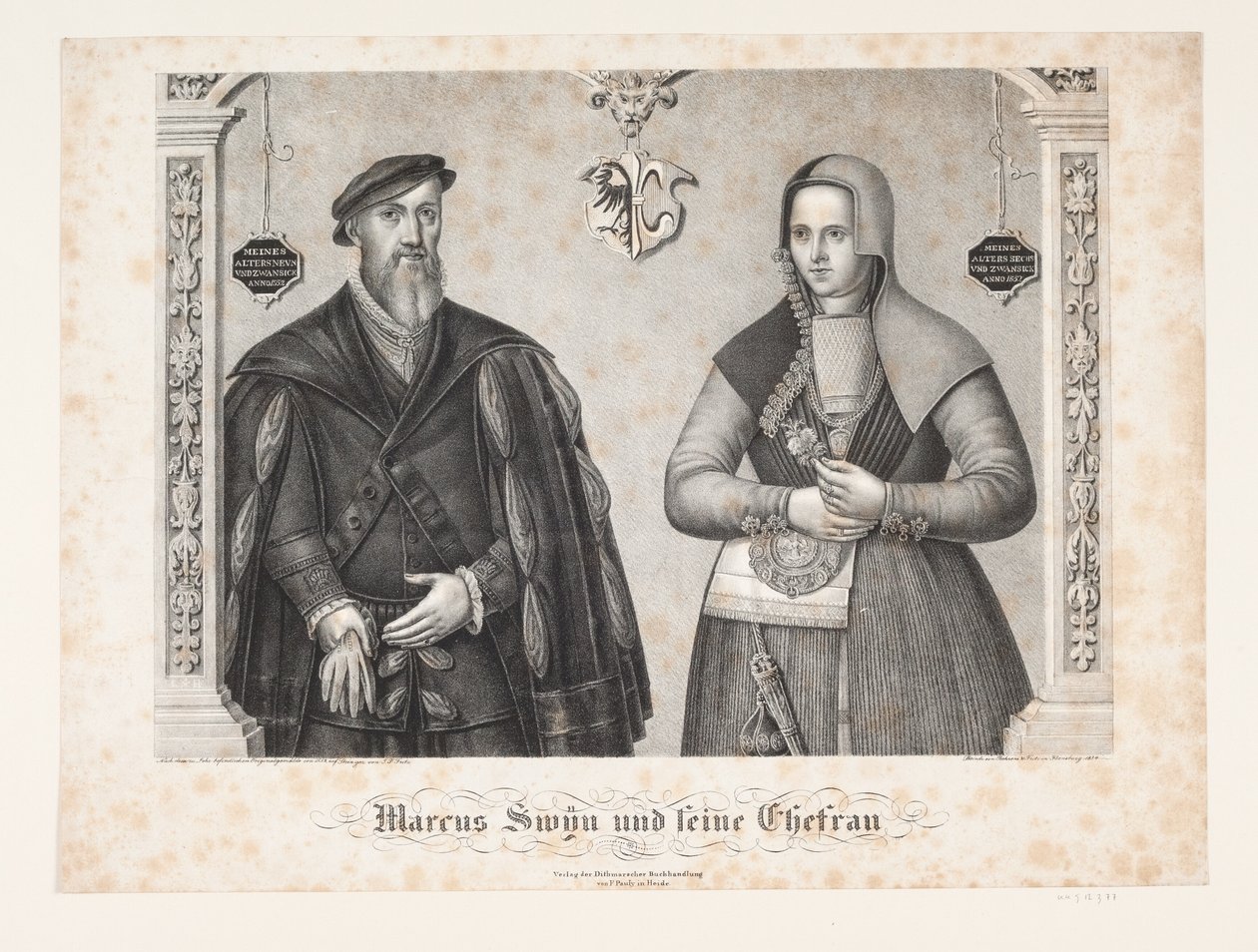 Marcus Swin en echtgenote door Johan Friedrich Fritz