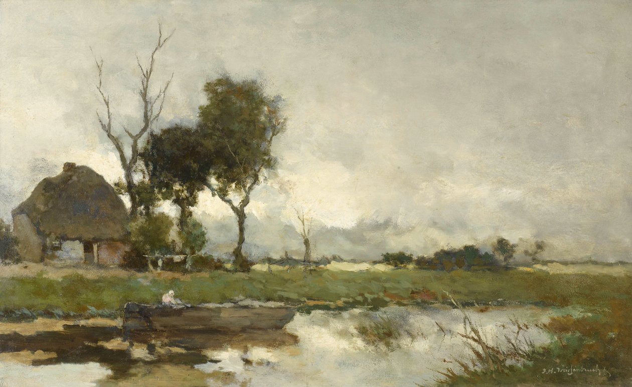 Herfstlandschap door Johan Hendrik Weissenbruch