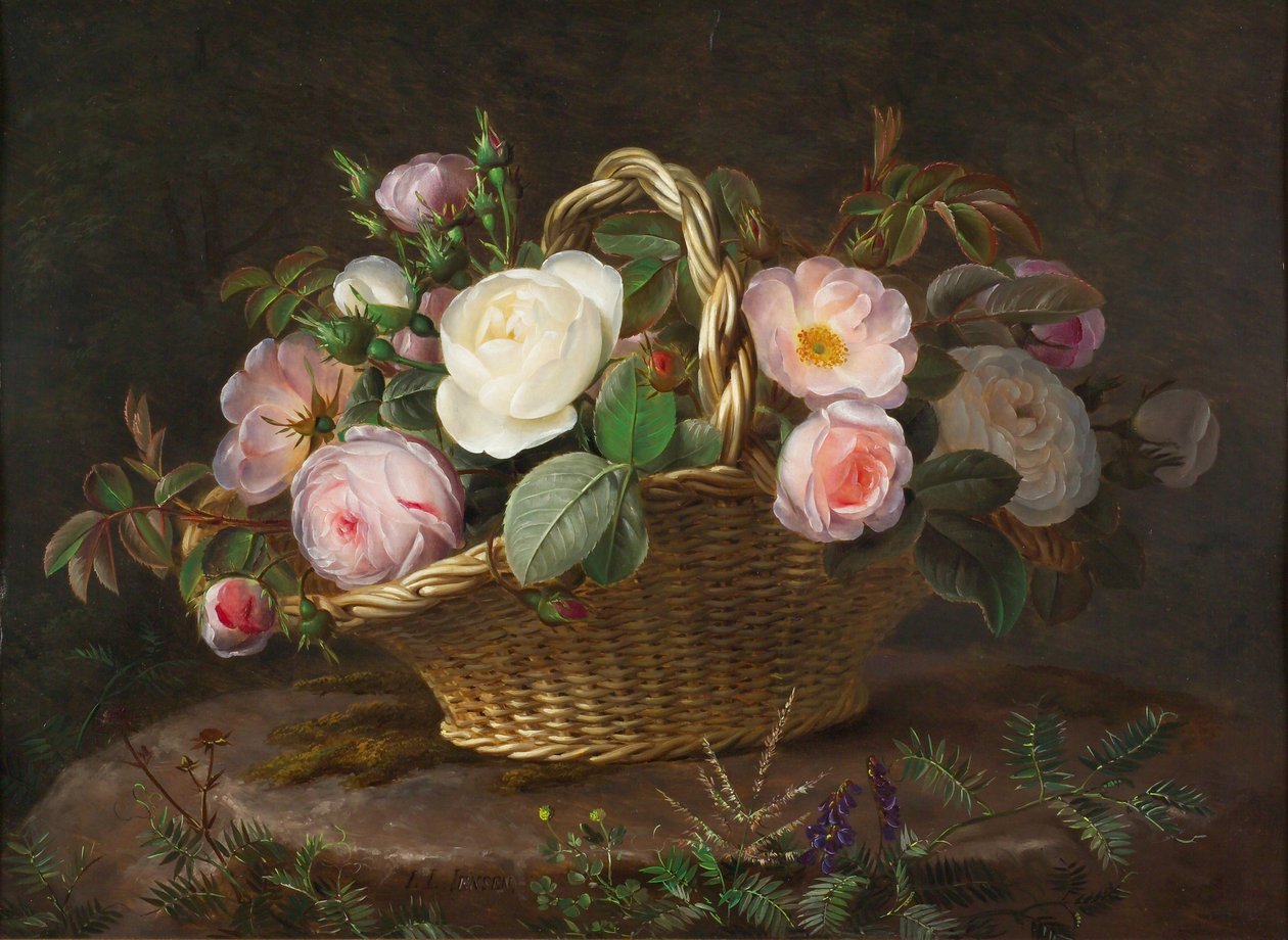 Mand met bloemen, ca 1843 door Johan Laurentz Jensen