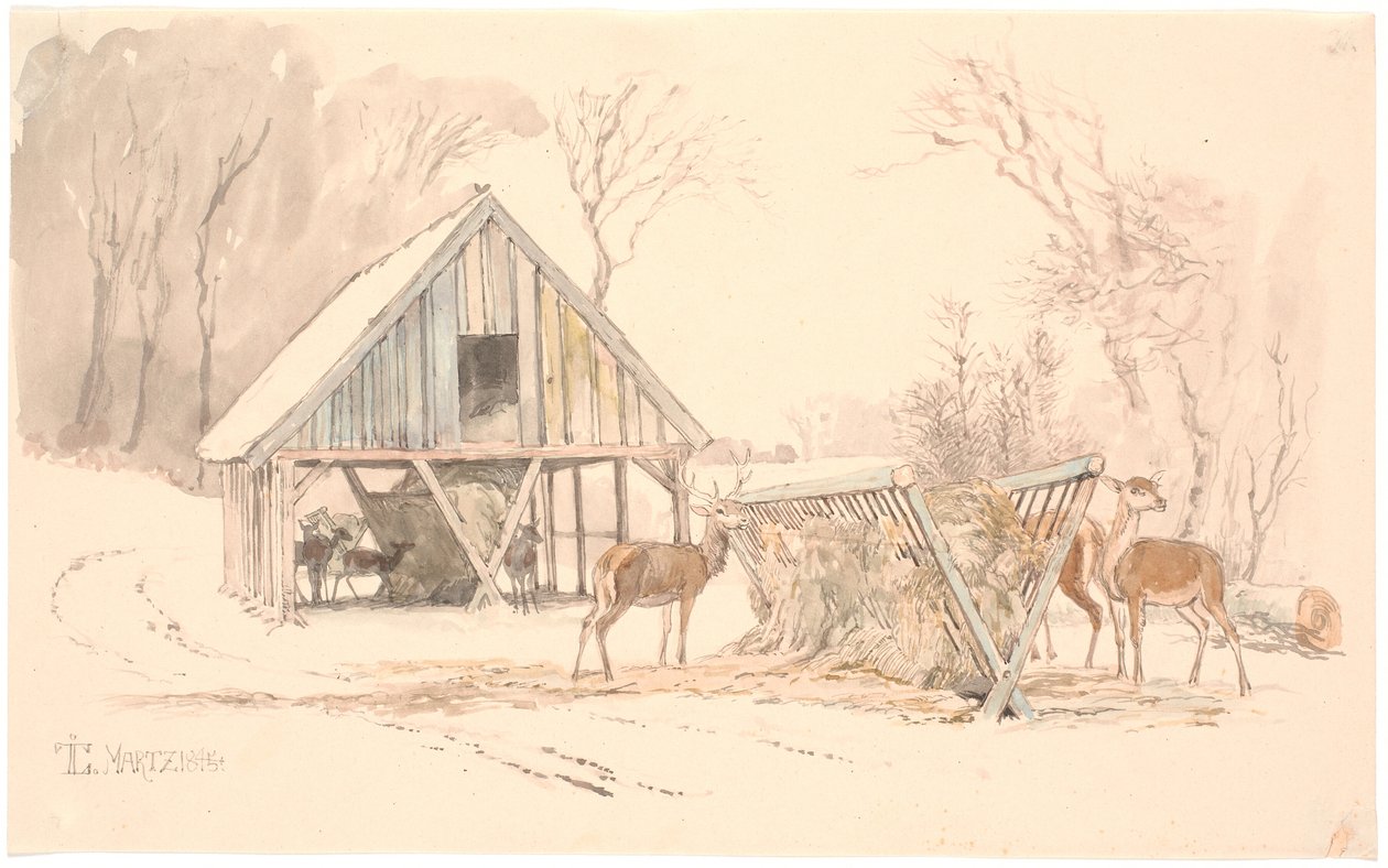 Voederhagen voor het Wild in Dyrehaven door Johan Thomas Lundbye