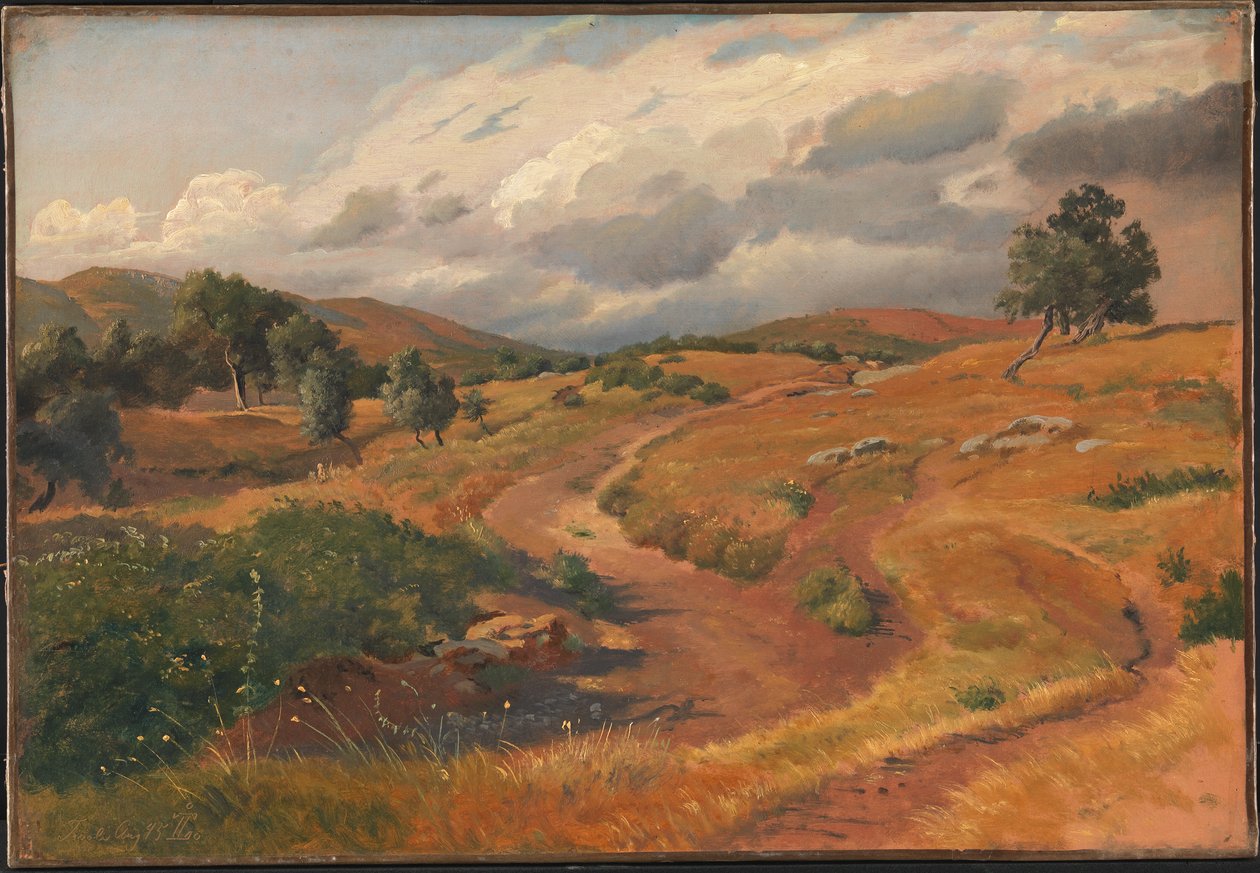 Landschap bij Tivoli, Italië door Johan Thomas Lundbye