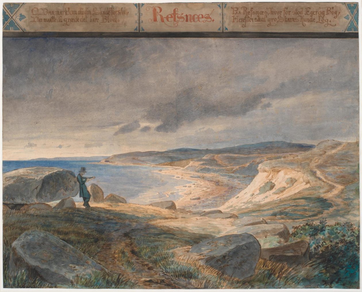Refsnæs, kustlandschap door Johan Thomas Lundbye