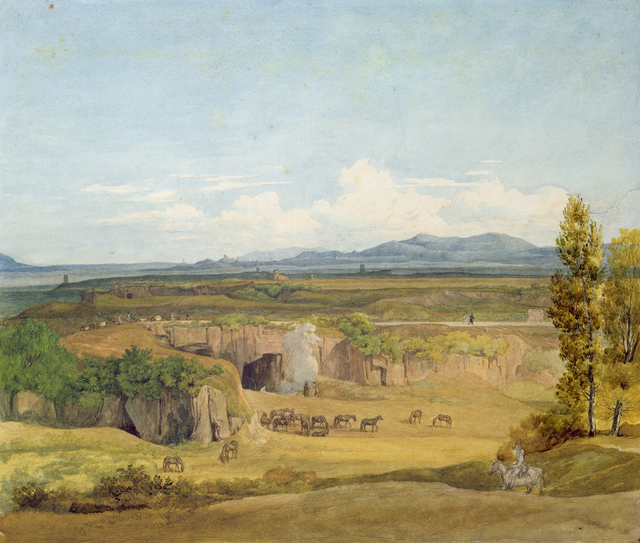 Uitzicht op de Romeinse Campagna door Johann Christoph Erhard