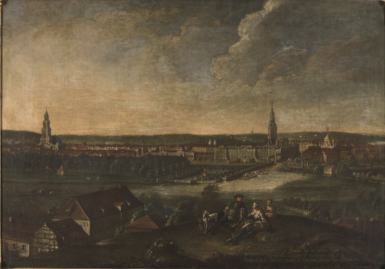 Potsdam vanaf de Brauhausberg door Johann Friedrich Meyer