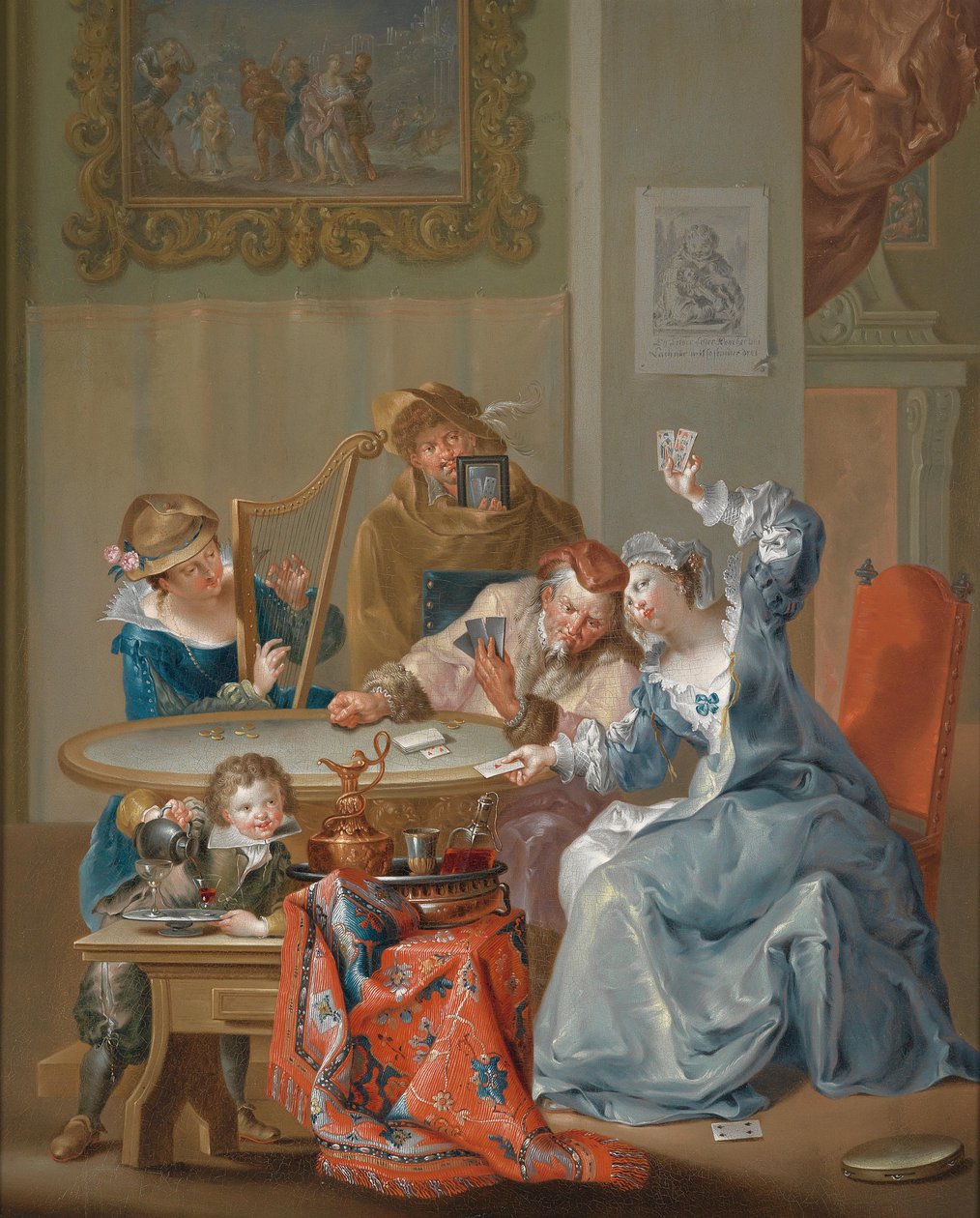 Het kaartspel door Johann Georg Platzer